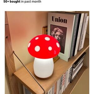 Mushroom Lamp Night Light Glass Lamps for Bedrooms Vintage Retro 10"